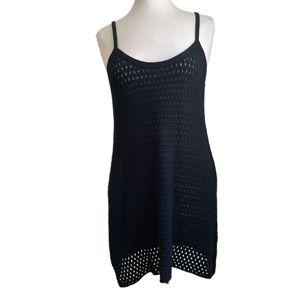 Wild Fable Black Crochet Tank Dress Swim Cover-up Large - Picture 1 of 9